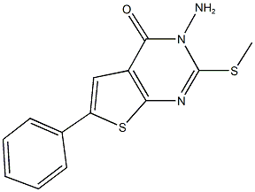 3-amino-2-(methylsulfanyl)-6-phenylthieno[2,3-d]pyrimidin-4(3H)-one 结构式