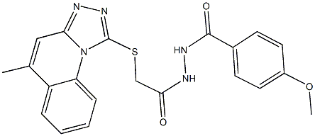 N'-{[4-(methyloxy)phenyl]carbonyl}-2-[(5-methyl[1,2,4]triazolo[4,3-a]quinolin-1-yl)sulfanyl]acetohydrazide 结构式