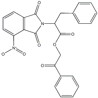 2-oxo-2-phenylethyl 2-{4-nitro-1,3-dioxo-1,3-dihydro-2H-isoindol-2-yl}-3-phenylpropanoate 结构式