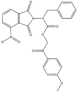 2-(4-methoxyphenyl)-2-oxoethyl 2-{4-nitro-1,3-dioxo-1,3-dihydro-2H-isoindol-2-yl}-3-phenylpropanoate 结构式