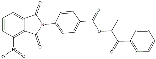 1-methyl-2-oxo-2-phenylethyl 4-{4-nitro-1,3-dioxo-1,3-dihydro-2H-isoindol-2-yl}benzoate 结构式