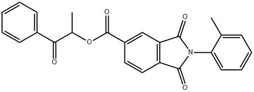 1-methyl-2-oxo-2-phenylethyl 2-(2-methylphenyl)-1,3-dioxo-5-isoindolinecarboxylate 结构式