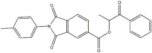 1-methyl-2-oxo-2-phenylethyl 2-(4-methylphenyl)-1,3-dioxo-5-isoindolinecarboxylate 结构式