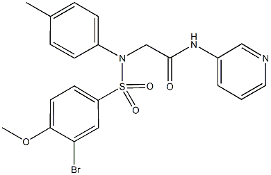 2-{[(3-bromo-4-methoxyphenyl)sulfonyl]-4-methylanilino}-N-(3-pyridinyl)acetamide 结构式