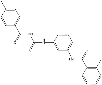 2-methyl-N-[3-({[(4-methylbenzoyl)amino]carbothioyl}amino)phenyl]benzamide 结构式