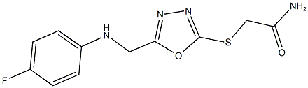 2-[(5-{[(4-fluorophenyl)amino]methyl}-1,3,4-oxadiazol-2-yl)sulfanyl]acetamide 结构式