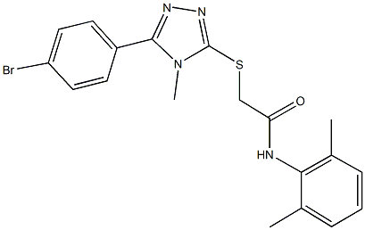 2-{[5-(4-bromophenyl)-4-methyl-4H-1,2,4-triazol-3-yl]sulfanyl}-N-(2,6-dimethylphenyl)acetamide 结构式