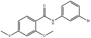 N-(3-bromophenyl)-2-methoxy-4-(methylsulfanyl)benzamide 结构式