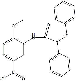 N-{5-nitro-2-methoxyphenyl}-2-phenyl-2-(phenylsulfanyl)acetamide 结构式