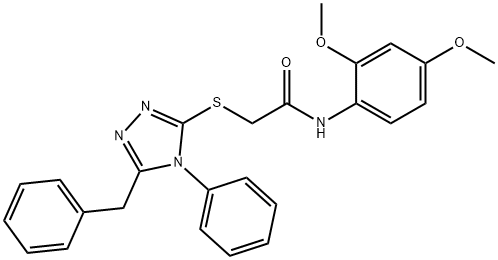 2-[(5-benzyl-4-phenyl-4H-1,2,4-triazol-3-yl)sulfanyl]-N-(2,4-dimethoxyphenyl)acetamide 结构式