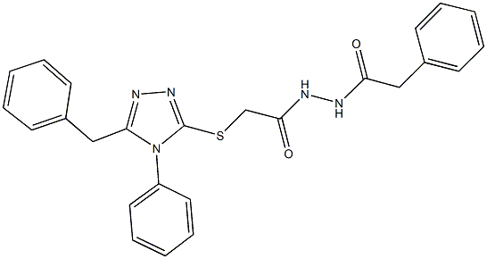 2-[(5-benzyl-4-phenyl-4H-1,2,4-triazol-3-yl)sulfanyl]-N'-(phenylacetyl)acetohydrazide 结构式