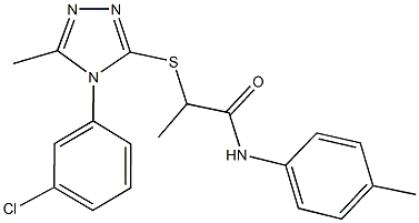 2-{[4-(3-chlorophenyl)-5-methyl-4H-1,2,4-triazol-3-yl]sulfanyl}-N-(4-methylphenyl)propanamide 结构式