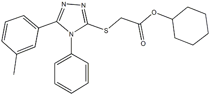 cyclohexyl {[5-(3-methylphenyl)-4-phenyl-4H-1,2,4-triazol-3-yl]sulfanyl}acetate 结构式