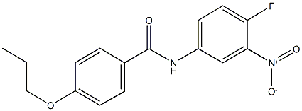 N-{4-fluoro-3-nitrophenyl}-4-propoxybenzamide 结构式