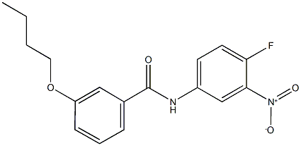 3-butoxy-N-{4-fluoro-3-nitrophenyl}benzamide 结构式