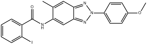 2-iodo-N-[2-(4-methoxyphenyl)-6-methyl-2H-1,2,3-benzotriazol-5-yl]benzamide 结构式