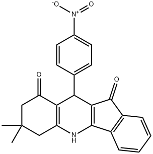10-{4-nitrophenyl}-7,7-dimethyl-6,7,8,10-tetrahydro-5H-indeno[1,2-b]quinoline-9,11-dione 结构式