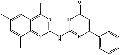 6-phenyl-2-[(4,6,8-trimethyl-2-quinazolinyl)amino]-4-pyrimidinol 结构式