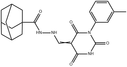 N'-[(1-(3-methylphenyl)-2,4,6-trioxotetrahydro-5(2H)-pyrimidinylidene)methyl]-1-adamantanecarbohydrazide 结构式