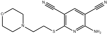 2-amino-6-{[2-(4-morpholinyl)ethyl]sulfanyl}-3,5-pyridinedicarbonitrile 结构式