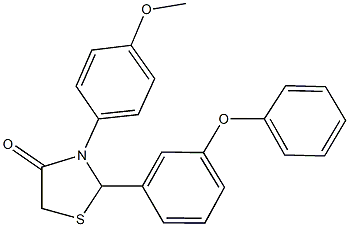 3-(4-methoxyphenyl)-2-(3-phenoxyphenyl)-1,3-thiazolidin-4-one 结构式