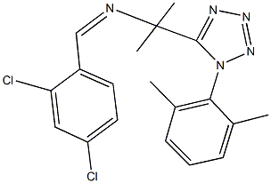 N-(2,4-dichlorobenzylidene)-N-{1-[1-(2,6-dimethylphenyl)-1H-tetraazol-5-yl]-1-methylethyl}amine 结构式