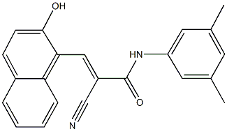 2-cyano-N-(3,5-dimethylphenyl)-3-(2-hydroxy-1-naphthyl)acrylamide 结构式