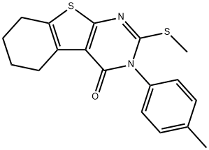 3-(4-methylphenyl)-2-(methylsulfanyl)-5,6,7,8-tetrahydro[1]benzothieno[2,3-d]pyrimidin-4(3H)-one 结构式