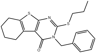 3-benzyl-2-(propylsulfanyl)-5,6,7,8-tetrahydro[1]benzothieno[2,3-d]pyrimidin-4(3H)-one 结构式