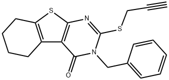 3-benzyl-2-(2-propynylsulfanyl)-5,6,7,8-tetrahydro[1]benzothieno[2,3-d]pyrimidin-4(3H)-one 结构式