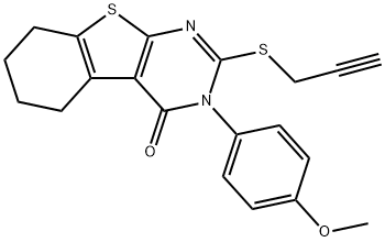 3-(4-methoxyphenyl)-2-(2-propynylsulfanyl)-5,6,7,8-tetrahydro[1]benzothieno[2,3-d]pyrimidin-4(3H)-one 结构式