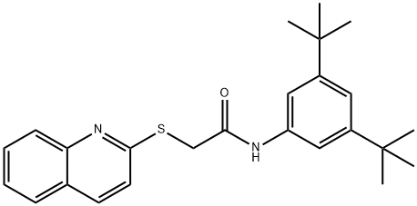 N-(3,5-ditert-butylphenyl)-2-(2-quinolinylsulfanyl)acetamide 结构式