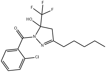 1-(2-chlorobenzoyl)-3-pentyl-5-(trifluoromethyl)-4,5-dihydro-1H-pyrazol-5-ol 结构式