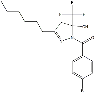 1-(4-bromobenzoyl)-3-hexyl-5-(trifluoromethyl)-4,5-dihydro-1H-pyrazol-5-ol 结构式