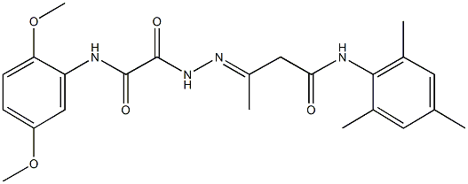 3-{[(2,5-dimethoxyanilino)(oxo)acetyl]hydrazono}-N-mesitylbutanamide 结构式