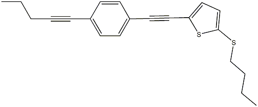 2-(butylsulfanyl)-5-{[4-(1-pentynyl)phenyl]ethynyl}thiophene 结构式