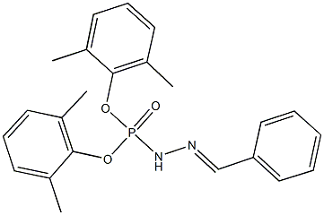 O,O-bis(2,6-dimethylphenyl) N'-benzylidenehydrazidophosphate 结构式