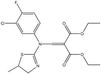 diethyl 2-{[3-chloro-4-fluoro(5-methyl-4,5-dihydro-1,3-thiazol-2-yl)anilino]methylene}malonate 结构式