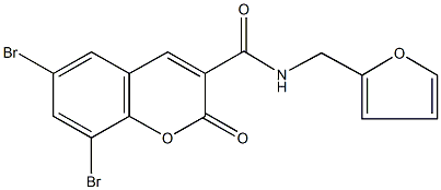 6,8-dibromo-N-(2-furylmethyl)-2-oxo-2H-chromene-3-carboxamide 结构式