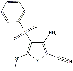 3-amino-5-(methylsulfanyl)-4-(phenylsulfonyl)-2-thiophenecarbonitrile 结构式