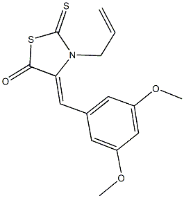 3-allyl-4-(3,5-dimethoxybenzylidene)-2-thioxo-1,3-thiazolidin-5-one 结构式