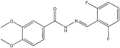 N'-(2,6-difluorobenzylidene)-3,4-dimethoxybenzohydrazide 结构式