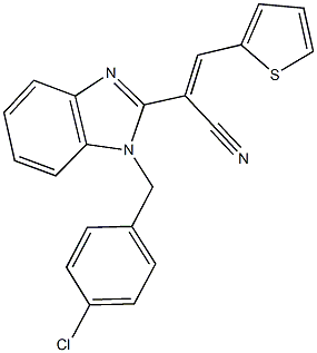 2-[1-(4-chlorobenzyl)-1H-benzimidazol-2-yl]-3-(2-thienyl)acrylonitrile 结构式