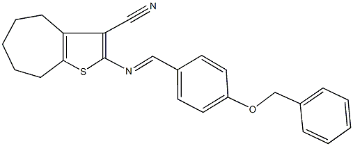 2-{[4-(benzyloxy)benzylidene]amino}-5,6,7,8-tetrahydro-4H-cyclohepta[b]thiophene-3-carbonitrile 结构式