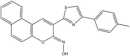 2-[4-(4-methylphenyl)-1,3-thiazol-2-yl]-3H-benzo[f]chromen-3-one oxime 结构式