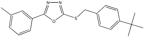 4-tert-butylbenzyl 5-(3-methylphenyl)-1,3,4-oxadiazol-2-yl sulfide 结构式