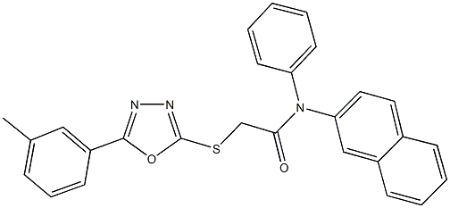 2-{[5-(3-methylphenyl)-1,3,4-oxadiazol-2-yl]sulfanyl}-N-(2-naphthyl)-N-phenylacetamide 结构式