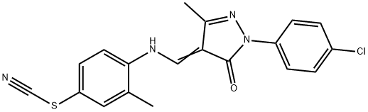 4-({[1-(4-chlorophenyl)-3-methyl-5-oxo-1,5-dihydro-4H-pyrazol-4-ylidene]methyl}amino)-3-methylbenzenesulfenyl cyanide 结构式