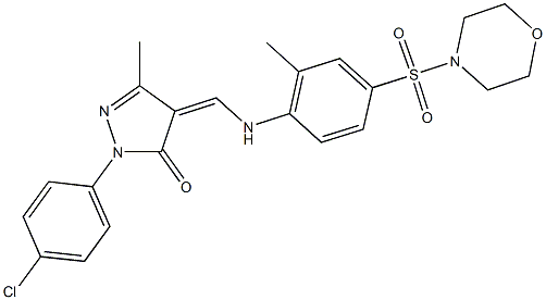 2-(4-chlorophenyl)-5-methyl-4-{[2-methyl-4-(4-morpholinylsulfonyl)anilino]methylene}-2,4-dihydro-3H-pyrazol-3-one 结构式