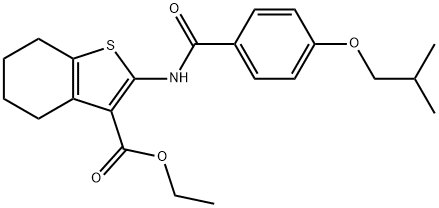 ethyl 2-[(4-isobutoxybenzoyl)amino]-4,5,6,7-tetrahydro-1-benzothiophene-3-carboxylate 结构式
